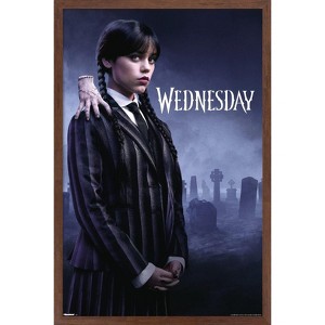 Trends International Wednesday: Season 2 (2025) - Wednesday & Thing One Sheet Framed Wall Poster Prints - 1 of 4