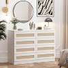 Jojoka Chic 8-Drawer White Rattan Dresser with Smooth Metal Slides – Versatile Modern Wood Chest for Bedroom, Living Room, Entryway & TV Stand - 3 of 4