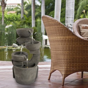Nature Spring 4-Tiered Bowl Outdoor Water Fountain - 1 of 4