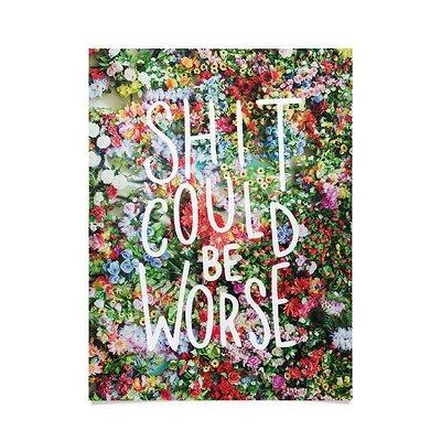 18"x24" Floral Typography Unframed Wall Poster Print Green - Deny Designs