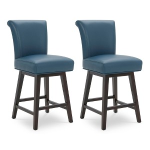Spruce&Spring Upholstered 26-inch Counter Height Swivel Barstool - 1 of 4