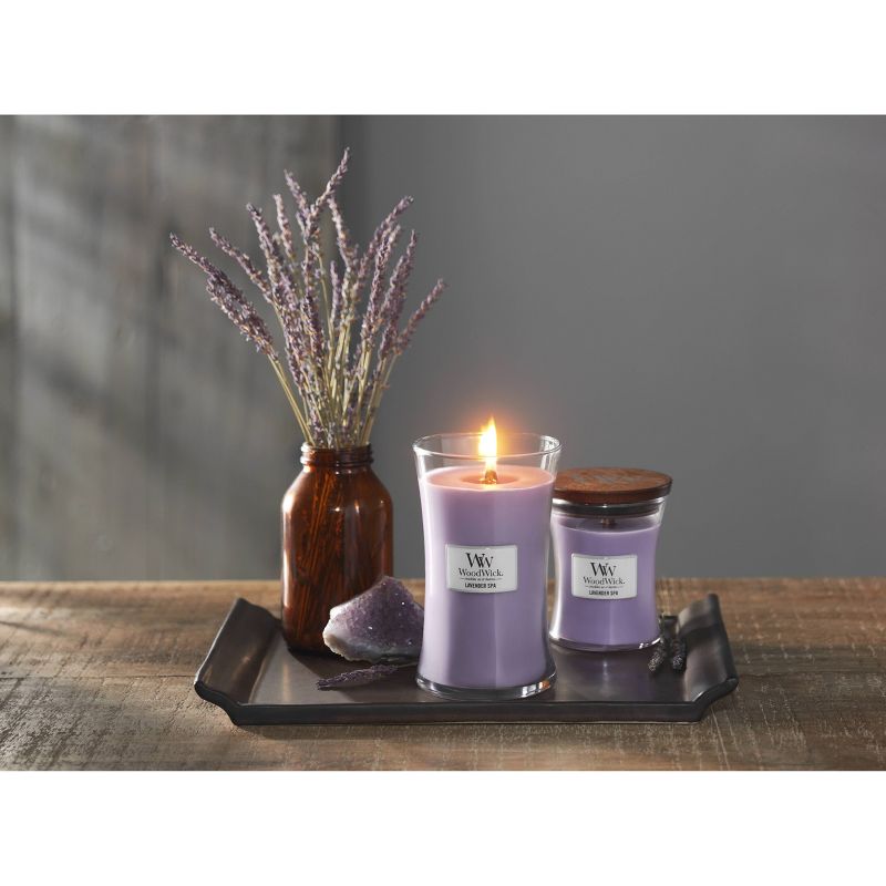 21.5oz Large Hourglass Jar Candle Lavender Spa - WoodWick, 4 of 8