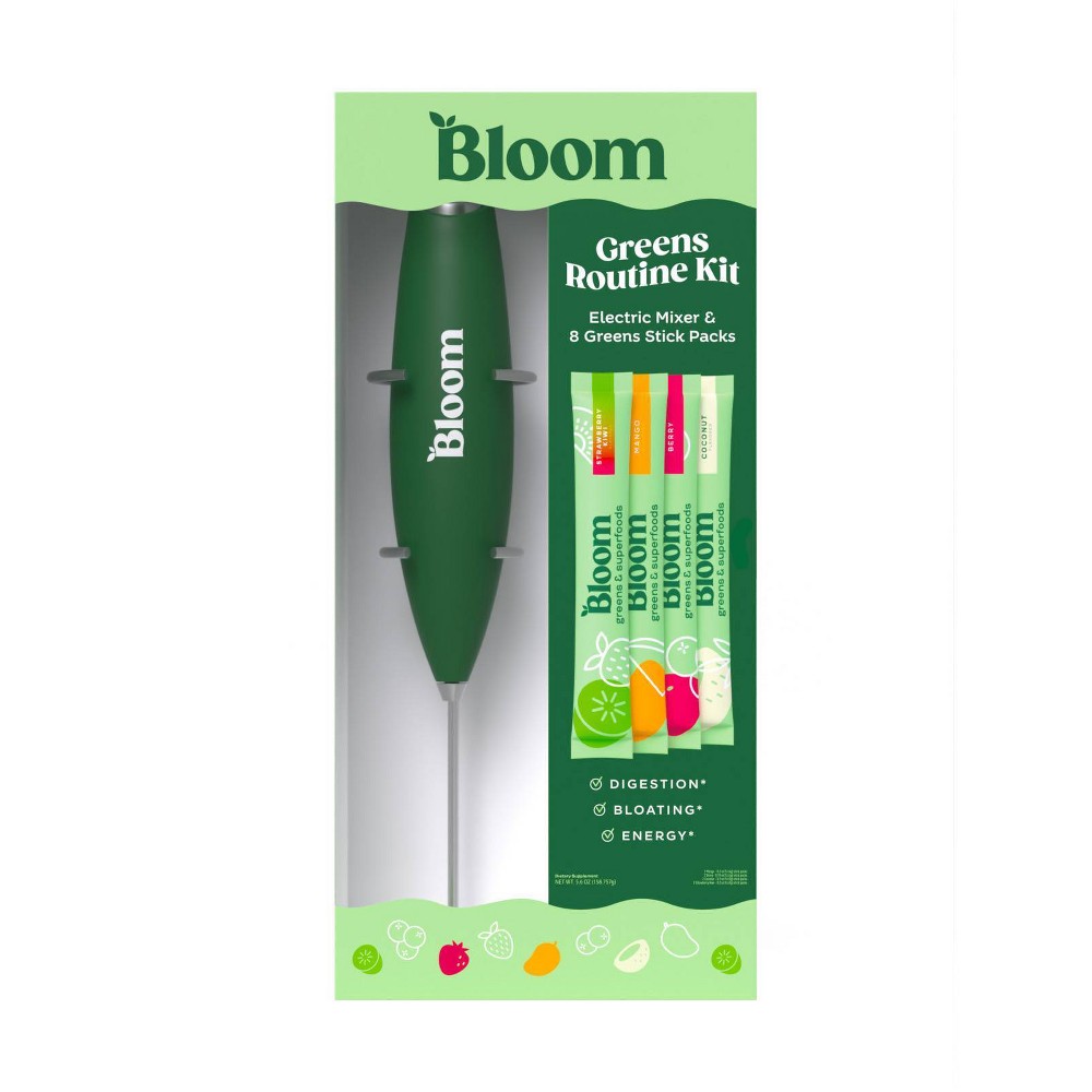 BLOOM NUTRITION Drink Mixer Bundle - 8 Stick Packs/1 Electric Mixer