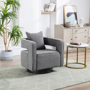 29"W Swivel Accent Open Back Chair Modern Comfy Sofa Chair For Nursery Bedroom Living Room, Club Chair Leisure Arm Chair - ModernLuxe - 1 of 4