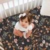 Sweet Jojo Designs Girl Fitted Crib Sheets Set Boho Floral Wildflower Orange Black and Blue 2pc - 4 of 4
