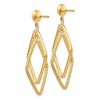 Black Bow Jewelry Double Rhombus Dangle Post Earrings in 14k Yellow Gold - 2 of 4
