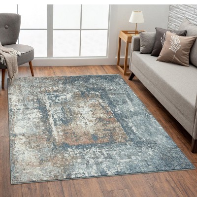 Luxe Weavers Contemporary Abstract Area Rug, Blue