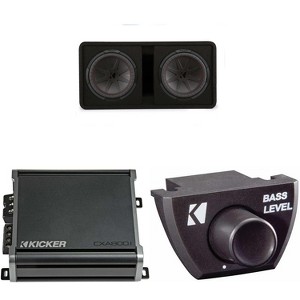 Kicker Comp R 12 Inch Dual Subwoofer in Vented Enclosure Package with 46CXA8001 Amplifier & Bass Knob - 1 of 4
