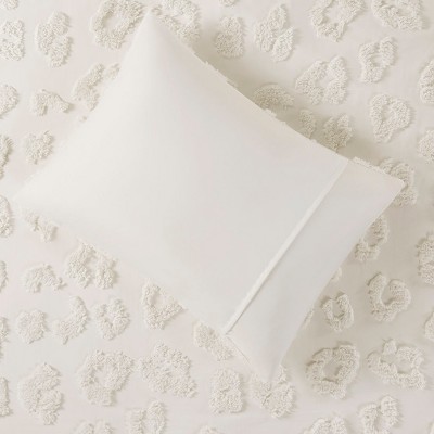 Full Off-White Microfiber Chenille Comforter Set