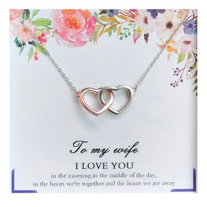 Wife Greeting Card Gift Sterling Silver Love Necklace Women Ginger Lyne Collection - 1 of 4