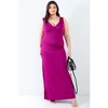Slickblue Plus Size V-neck Sleeveless Maxi Dress, Slim Fit, Casual or Chic Style, Colors and Size Options - 2 of 4