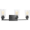 Progress Lighting Debut 3-Light Bath Vanity Fixture, Steel, Graphite, Clear Seeded Glass - 2 of 4