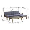 Sapphtopaz 5-Piece Outdoor Patio Sofa Set, Wood Outdoor Sofa with Cushions, L Shape Patio Sofa Set, Slat Panel 3-Seater Sectional Sofa with Ottoman - 2 of 4