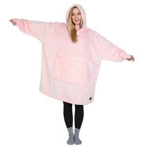 Catalonia Women’s Hoodie Sweatshirt Dress, Casual ¾ Sleeves Pullover Sweater with Kangaroo Pocket, Womens Summer Tops, One Size - 1 of 4