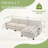 113'' Corduroy 3+1 L-Shaped Modular Sectional Sofa with Ottoman, Double-Layer Thick Cushion, Cup Holders and Storage Bags - 4 of 4