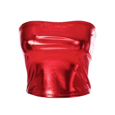 Seeing Red Liquid Red Metal Bandeau Adult Costume Top | Medium : Target