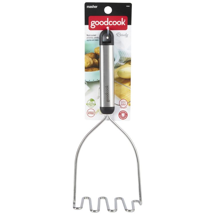 GoodCook Ready Wire Potato Masher: Stainless Steel & Plastic, Dishwasher-Safe, Black, 12" Length, 4" Width, 3 of 4