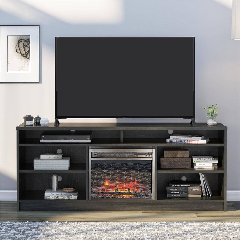 Hartwick Electric Fireplace Insert and 6 Shelves TV Stand for TVs up to 65" - Room & Joy, 4 of 10