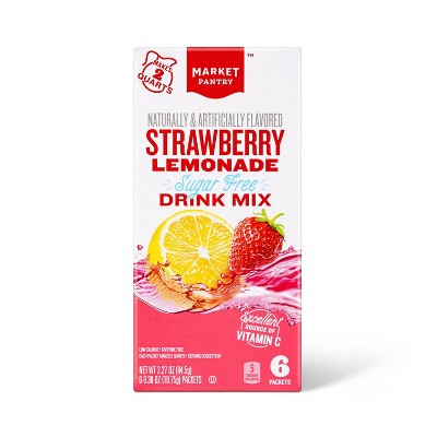 Strawberry Lemonade Sugar-Free Drink Mix - 6ct/0.38 fl oz - Market Pantry&#8482;