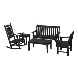 WestinTrends Malibu 5-Piece HDPE Outdoor Patio Furniture Couch and Rocking Chair Set - 1 of 4