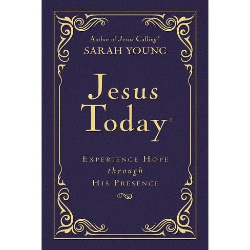 Jesus Today Deluxe Edition, Leathersoft, Navy, with Full Scriptures - by  Sarah Young (Leather Bound)