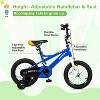 Weize Kids Bike, 14 Inch Children Bicycle for Boy Girl Toddler Age 3-5 Years Old, Blue Carbon Steel Frame with Adjustable Seat and Training Wheel - 3 of 4
