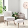 WestinTrends 25.5" Wide Upholstered Boucle Accent Chair with Ottoman Foot Stool Set - 2 of 4