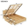 Platform Bed with Storage Compartments and 2 Drawers, Rustic Solid Wood Frame Bed for Bedroom-Baofuwish - 4 of 4