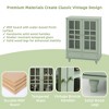 QingMoon Kitchen Storage Cabinet, Wooden Small Sideboard Cupboard with Glass Door and Drawer for Living room, Dining Room and Hallway - 4 of 4