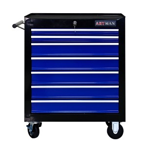 Maggift 7-DrawersTool Boxes, Portable Rolling Tool Chest with Wheels, Metal Closure for Office, Garage, Blue, 24.2"*12.9"*29.9" - 1 of 3