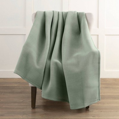 Luxurious Moss Green Fleece Full/Queen Blanket - Lightweight and Reversible