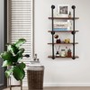 Industrial Pipe Shelf 4 Tier, 30 Inch Metal Wall Mounted Shelving, Floating Shelves Wih Real Wood - 2 of 4