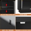 Buffet Cabinet with Storage, 55.1" Large Wood Cabinet with 4 Fluted Glass Doors, Black Modern Storage Cabinets for Living Room, Entryway, Kitchen - 4 of 4