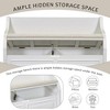PAGED Rustic Storage Bench with Safety Hinge, Traditional Ottoman with Storage, Multifunctional Wood Entryway Ottoman with Split Cushion - 3 of 4