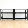 Queen Size Quadruple Metal Bunk Bed with Built-in Wardrobe and Shelves, 4-Tier Bunk Frame with Guardrails and Storage,kids bed - 4 of 4