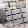 QingMoon 6 Drawer Dressing Table, Mirrored Storage Cabinet with Metal Legs and Silver Handles for Living Room, Hallway and Entryway - 3 of 4