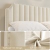 Velvet Upholstered Bed Frame, Tall Headboard with Nailhead Trim, Vertical Channel Tufted Platform Bed with Footboard and Wooden Slats - 3 of 4