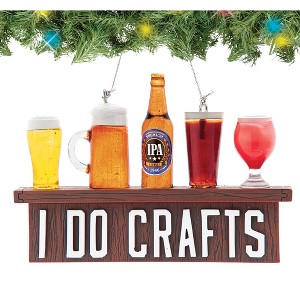 Collections Etc Hand-Painted I Do Crafts Beer Christmas Ornament - 1 of 2