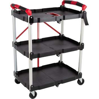 Stalwart Folding Cart with 50lb Capacity Per Shelf
