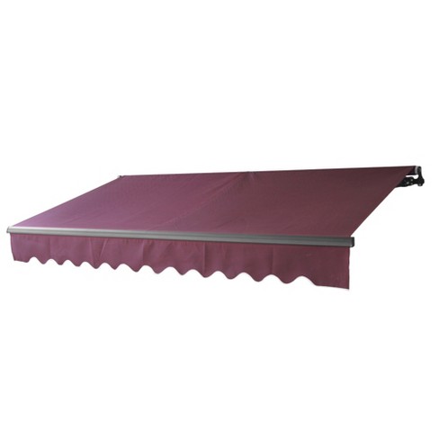 Aleko Abm16x10burg37 Black Frame Motorized Retractable Home Patio Canopy Awning 16 X10 Burgundy Target