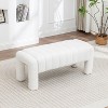 SEYNAR Modern Glam Teddy Velvet Fabric Rectangle Ottoman - 3 of 4