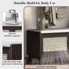 KWPZQEB 2-Tier Storage Bench, Shoe Bench with Padded Seat Cushion, Entryway Bench with Rattan Doors, Wooden Shoe Organizer Bench - 4 of 4