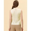 INSPIRE CHIC Women's Mock Neck Sleeveless Ruffles Satin Blouses - 3 of 4