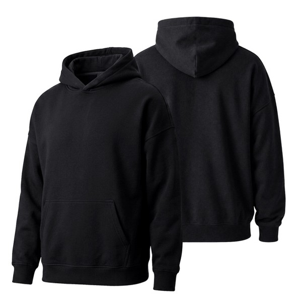 Sudadera con capucha oversized unisex WOVA COUTURE de forro polar cepillado pesado con capucha doble forro, bolsillo canguro, puños y dobladillo acanalados 2