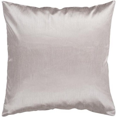 Surya 18" Square Shiny Solid Indoor Throw Pillow - Gray