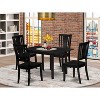 HomeStock 5-Pc Black Finish Solid Wood Top - Rectangular Dining Room Set with Butterfly Leaf - Seats 4 - 2 of 4