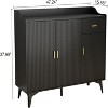 TiranisuBest 47.24" Modern 3-Door 1-Drawer Side Cabinet with Vertical Stripes, Blister Plastic Sideboard, Multi-Storage Solution - 3 of 4