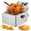10QT Electric Deep Fryer - Stainless Steel Commercial Single Basket Fryer with Adjustable Thermostat & Splatter Lid - 3 of 4