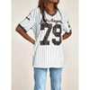 Women's Striped Baseball Jacket Leopard Print 79 Number Los Angeles Fashion Top - 3 of 4