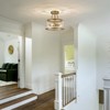 LLHZSY 3-Light Industrial-style Gold Lantern Glass Semi Flush Mount Ceiling Lights Fixture- Gold - 2 of 4